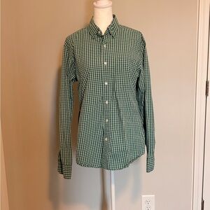 J. Crew Men's Green Gingham Button-Down Shirt